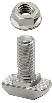 KLAK 40 - Hammerkopfschraube T-Schraube M6 20mm Nut 8 Aluprofil 40-er 10 Stück + Mutter