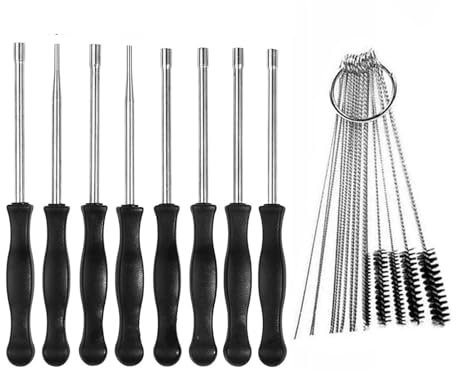 Rechange Carb Outil Réglage Carburateur Tournevis Professionnel 8 Pièces avec Aiguilles Propres Et Kit Douilles Brosse pour Plupart des Carburateurs À 2 Temps Carburateur Moto