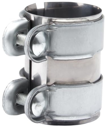 KUWUNG Auspuffschelle Rohrverbinder Ø 60 mm x 95 mm, Doppelschelle Auspuffschelle, Edelstahl Rohrverbinder Auspuff Schelle Universal Korrosionsbeständig Auspuffrohrklemme für Auspuffrohr