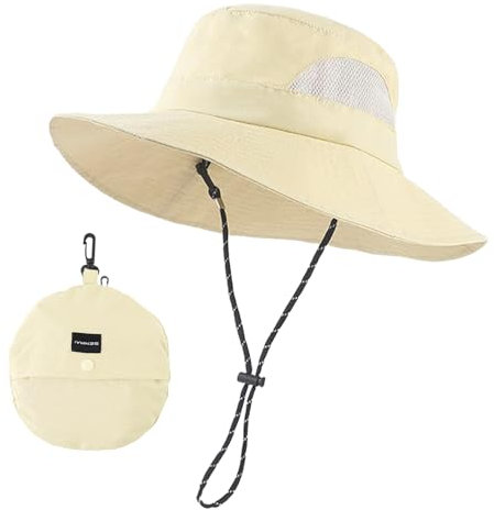 FYting Sonnenhut Damen,Sonnenschutz Kopf Damen Herren Faltbar,UPF 50+, Regenproof | Sonnenschutz | Schnelltrocknen, Strand, Schwimmbad, Camping, Picknick, Bergsteigen, Angeln, Reisen(Beige)
