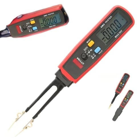 Fzysjve Parasitic Draw Fuse Tester Automotive, Digital Smart Smd Tester, Mini Multi Intelligent Diode Continuity Resistor Capacitor LED Battery Tester, Rotable Tweezer LED Diode Multimeter