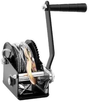 SXYKXYDL Cabrestante Manual con manivela, Capacidad de 800 LB, cabrestante con Freno, Cable de Acero de 33 pies, cabrestante Manual de elevación para vehículos Todo Terreno, Barcos y remolques.