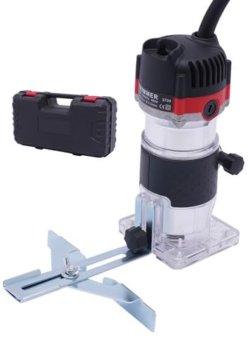 Fresa per bordi 800 W, fresatrice professionale con una sola mano, 220 V, 30000 giri/min, trimmer elettrico per legno, pannelli compositi in alluminio, con rotella di guida, attacco parallelo