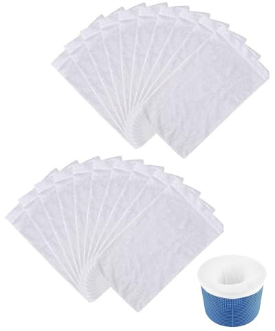 JUKOTA 20 Pièce Filtre Skimmer Piscine Pool Skimmer Socks Skimmer Socks Filtre Chaussette Filtre Piscine Nylon De Haute Qualité Indéformable pour Éliminer Efficacement La Saleté pour Panier Skimmer