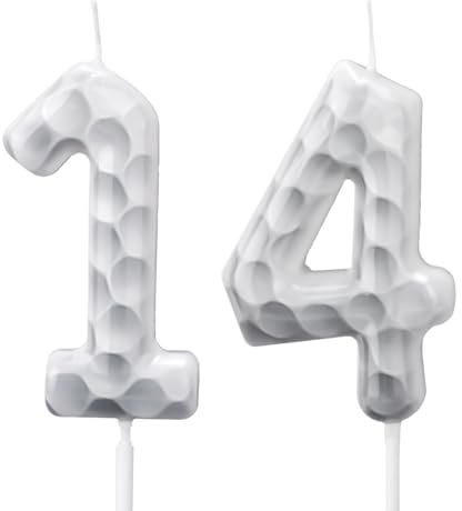 Golf Themed Birthday Candle, Golf Cake Topper Number Candle for Sports Party Decorations Tournaments Celebrations (14)