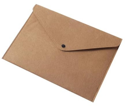 Ipetboom Filz Dokumentenmappe mit Druckknopf Braune Filz mappe für Büro und Schule Reißfestes Weiches Material Sicherer Dokumenten organizer für Zuhause und Unternehmen