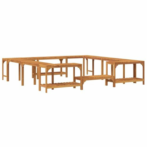 Gecheer Rivestimento Vasca Idromassaggio Esterna, Acacia, Design Moderno, Resistente alle Intemperie per Spa e Giardini