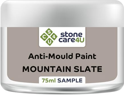 Stonecare4u Anti Mould Paint - Mountain Slate, 75ml Sample - For Walls & Ceilings in Bathrooms, Kitchens & Bedrooms. Ultimate Protection Against Dangerous Mould - 5yr Mould Resistance