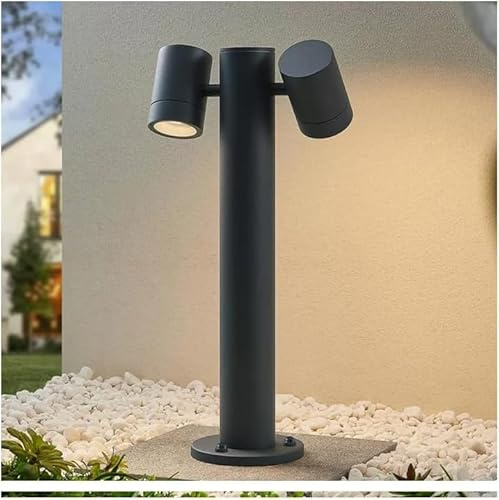 TEKHOME Lampione da Giardino GU10 IP44 440mm, Palo Luce da Esterno Moderno in Alluminio, Attacco GU10, Lampada da Terra per Vialetti, Giardino, Cortile – Senza Lampadina 539PB-B440 (Grigio scuro)
