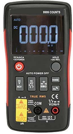 Aumotop Multimetro Q1 a Vero RMS 9999 Conta con Grafico a Barre Analogico per Elettricisti e Fai da Te Misuratore di Strumenti