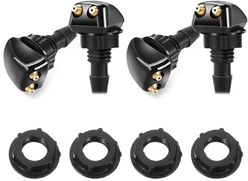 SWYZOR Gicleur Lave Glace,4 Pcs Lave Glace Voiture,Kit de Lave-Glace Universel en Plastique à Double Trou pour Pare-Brise, Compatible avec la Plupart des Voitures