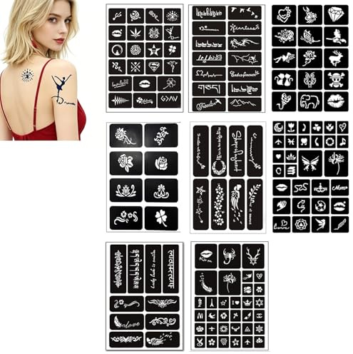 Henna Schablonen Set Temporäre Tätowierung Schablonen Temporäre Tattoo Für Körperbemalung Temporäre Henna Tattoo Schablonen Für Frauen Mädchen Face Paint Body Art Für Körper Und Handbemalung