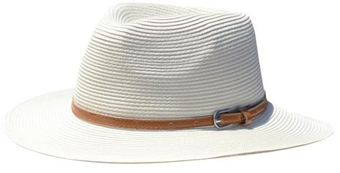 House of Ord Cape Town Bella Fedora Sonnenhut Damen Faltbarer Strohhut Sommerhut mit UV Schutz - in Größe M/58cm in 6 Farben - Größe: M/L: 58 cm Farbe: Ivory/Ivory