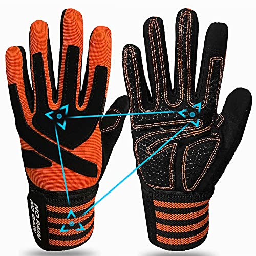 FINGER TEN Fitness Handschuhe Handgelenkschutz Trainingshandschuhe Herren Kraftsport Fitnesshandschuhe Halb Vollfinger Sporthandschuhe, für Gewichtheben Bodybuilding Gym Training