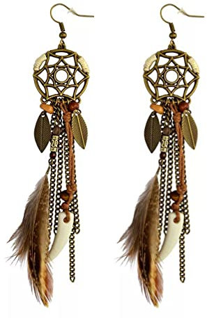 Ohrhänger Zubehör Durchstochen, Feder Drop Ohrringe Runde Ausschnitt, Baumeln Sie Ohrring, Ausschnitt Seil Klinge Anhänger Braun Lange Ohrringe Frauen Schmuck für Damen
