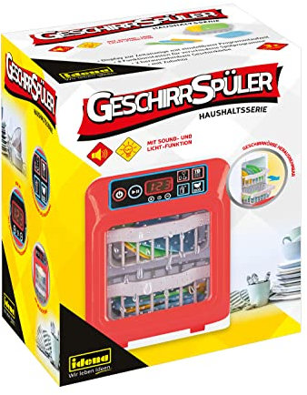 Idena 40472 Dishwasher for Children with Light and Sound Effect, Dishwasher with Washing Baskets, Plates and Cutlery, Toy for Learning Practical Skills