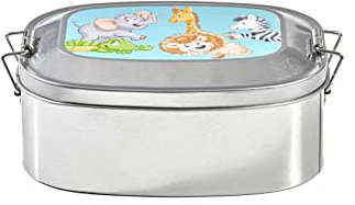 Ritzenhoff & Breker Lunchbox Supernack Happy Zoo, Brotdose 16 x 12 cm, mit Tier-Motiv, aus Metall
