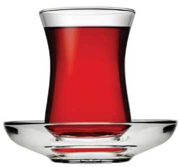 Biandeco Turkish Tea Cups and Saucers 12 pieces, Authentic Slim Waist Turkish Tea Glasses, Traditional Tea Set Perfect for Arabic, Persian Morrocan Tea Party Set of 6, 4 oz