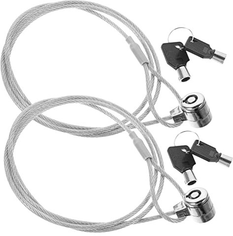 OSALADI 2sets Laptop Lock Security Hardware Cable Laptop for Monitors Tablets Portable Keyed Locking Cable for Digital Devices