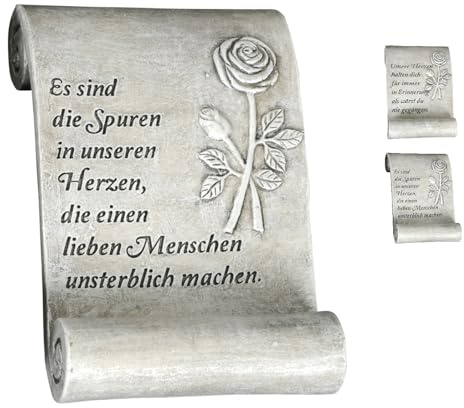 NETPROSHOP gravsmycke sten rullrulle med kärleksfull text ca 17 x 11 x 4,5 cm, val: spår