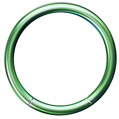 Piersando Universal Piercing Segmentring Smooth Septum für Tragus Helix Ohr Nase Lippe Brust Intim Scharnier Clicker Ring Chirurgenstahl 1,6 x 12mm Grün