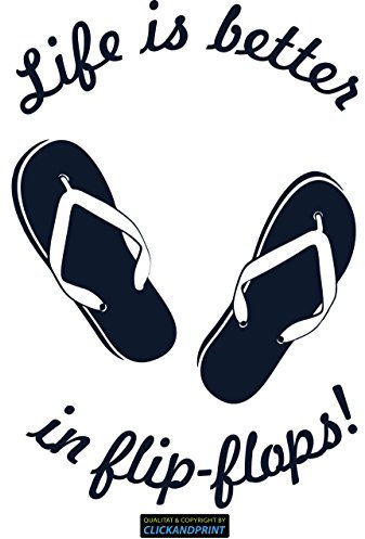 CLICKANDPRINT Aufkleber » Life is better in flip-flops, 100x68,2cm, Metallic Moonlight • Dekoaufkleber / Autoaufkleber / Sticker / Decal / Vinyl