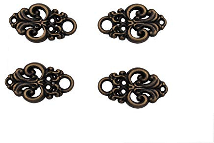 4 Stück (2 Paar) messing farben Miederösen für Dirndl aus Metall zum Annähen 25mmx15mm