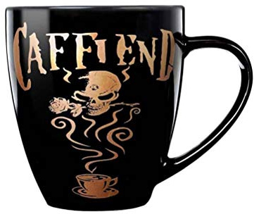 Alchemy Gothic Kaffee-Tasse mit Henkel und Totenkopf-Motiv - Caffiend | Dekoartikel, Porzellan, spülmaschinengeeignet, von Alchemy England