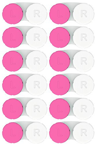 Axim USA Contact Lens Cases 12 Pack. One Year Supply. Protect Your Eyes by Changing Your Contact Lens Case Monthly. CE (Pink01)