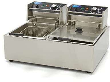 Maxima Friteuse - 2 x 6 L - 2 paniers - jusqu'à 2,4 kg de frites