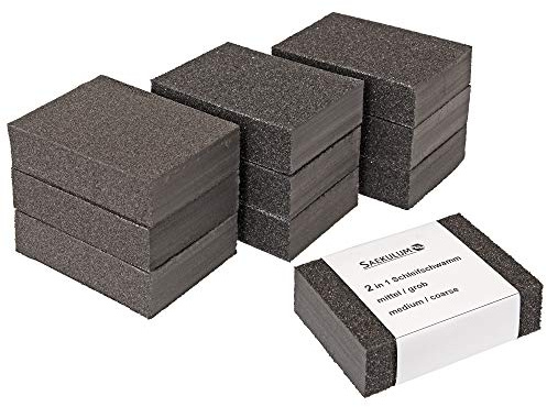 Schleifschwamm Schleifschwämme Mittel/Grob 10 Stk. in einem Handschleifmittel Schleifschwammset Schleifblock schmirgelschwamm schleifen DIY schwamm nass trocken schleifen sponge