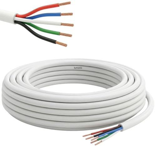Lumonic 5x0,34mm² RGBW LED Steuerleitung 20m | ummanteltes 5 adriges Kabel flexibel | LiYY Verlängerung, Stromkabel, LED Zuleitung, Steuerkabel