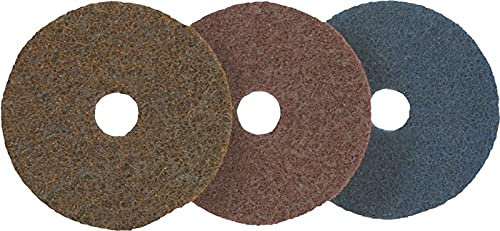 Disque abrasif en non-tissé D. 115 mm grossière marron pré-estampé 10 pièces