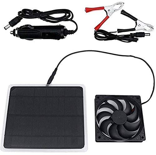 Riloer Mini solpanel driven fläkt IP65 vattentät 10 W 12 V soldriven fläkt hund luftkylare kycklinghus RV-växthus tak kyler tyst och ventilerar
