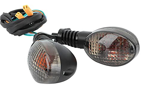 Lámpara de señal de giro de motocicleta, luces intermitentes de motocicleta, luz de señal de giro, lámpara de luz de señal de giro de 2 piezas para modificación de motocicleta (Negro)