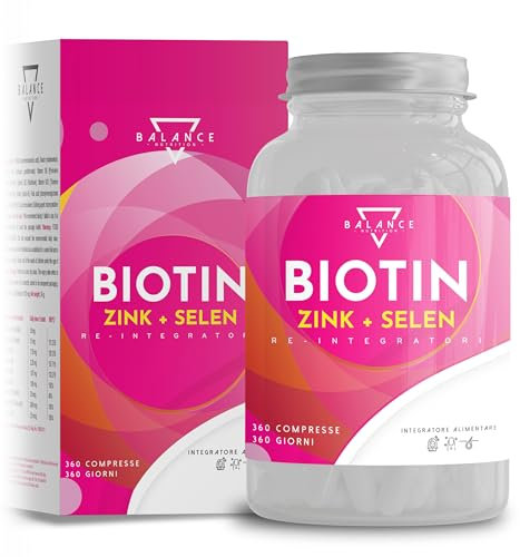 BIOTINA CAPELLI - 360 COMPRESSE (Scorta 1 Anno) | Integratore Capelli | Crescita Capelli, con Biotina, Zinco, Selenio | Vitamine Benessere di Capelli, Pelle e Unghie | Made in Italy