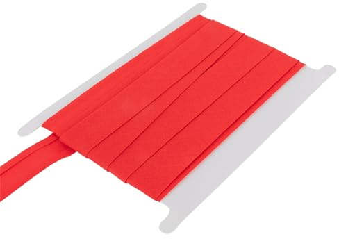 Schrägband, 100 % Baumwolle, 13 mm, 25 mm breit, 25 m lang, 13 mm breit, Rot