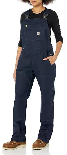 Carhartt Damen Lätzchen, flammenbeständig, robust, flexibel, lockere Passform, Dunkelmarineblau, L