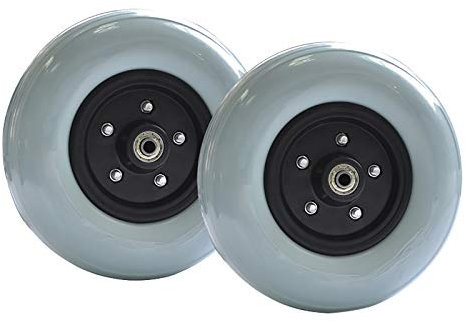 ANSNOW Elektrorollstuhl-Lenkräder, 8-Zoll-Massiv-Universalrad-Ersatzteile, Rutschfeste Pu-Reifen Für Rollator-Walker, 2Er-Pack/18 cm