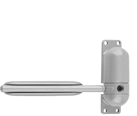 GOPEO Schwarz/weiße Zinklegierung, Oberflächenmontierter Tür-/Torschließer, Feder-elastisch Belasteter, Verstellbarer Türschließer for Den Außenbereich, Stoppt Hardware (Color : White)