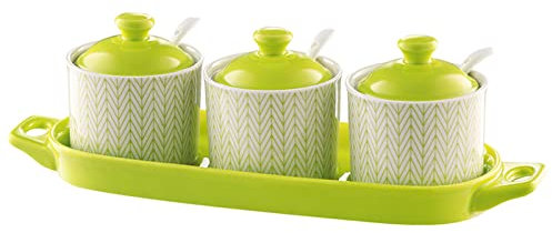 Barattolo in ceramica per zucchero, saliera per zucchero, zuccheriera blu con coperchio, barattolo per zucchero, contenitore per spezie, contenitore per zucchero, saliera per condimenti, set da 3