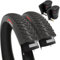 Fincci Cubiertas Fat Bike 26x4.0 Pulgados - Par Neumáticos 100-559 e 2X Cámaras de Aire Schrader Válvula 48mm, para MTB Montaña Nieve, Playa y Arena - Fuera del Camino 26 x 4.0 - Paquete de 2