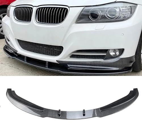 GOPC Frontstoßstange Spoiler,kompatibel mit BMW E90 E91 LCI 320i 330i 2009 2010 2011 2012, Frontstoßstange Lippe Kinn Spoiler für Auto,B-Carbon Fibre Look