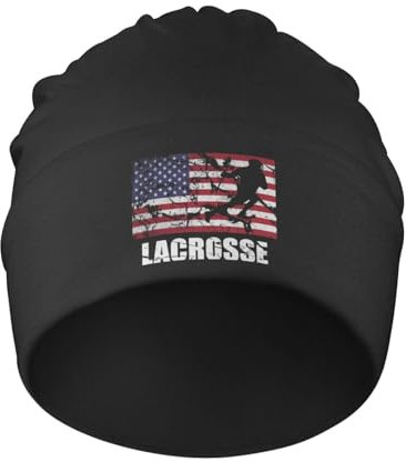 501 Damen Herren Slouchy Turban Lacrosse-Amerikanische Flagge Kopf Wraps Klassische Beanie Mütze Warme Slouchy Beanie Mütze Für Adult Skifahren Jungen