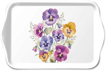 Small Rectangular Tray Pansies