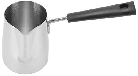 Leopacat Caffettiera Turca,Caffè Scaldaburro Mini Pentola Riscaldamento del Espresso In Acciaio Inossidabile Con Beccuccio per Cucinare, Scalda Cioccolato, Sciogliere Burro Bar Latte Art 350ml