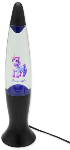 nox light Lavalampe schwarz mit individuellem Druck - ihr personalisierter Text Logo Foto (lila)