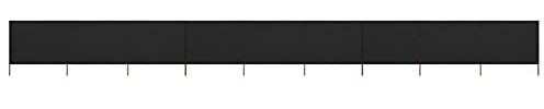 CIADAZ 9-teiliges Windschutzgewebe 1200 x 160 cm Schwarz, Zaun Sichtschutz, Sichtschutz Garten, Windschutz, Gartensichtschutz, Bauzaun Sichtschutz, Terassen Sichtschutz - 47202
