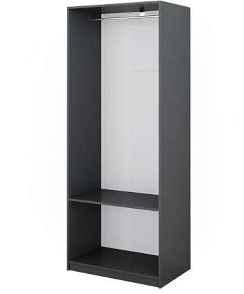 Vicco Armario Elmo, Antracita, 80 x 200 cm, para un Almacenamiento Flexible de Todo Tipo de Prendas de Vestir