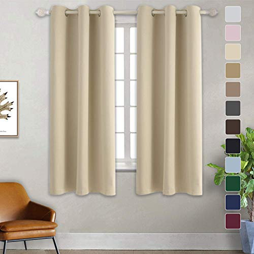 Lujosas cortinas con ojales color crema para sala de estar, dormitorio, guardería, protección de privacidad, diseño ultra elegante, 86 x 96 pulgadas
